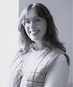 Megan Peacock black and white headshot